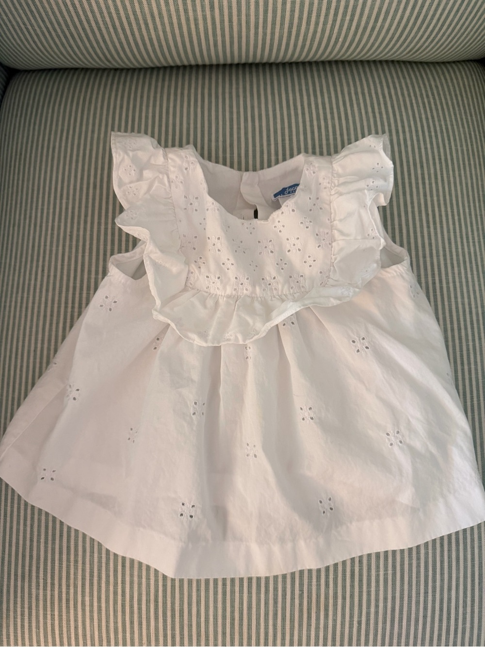 Jacadi White Eyelet Ruffle Blouse 18M